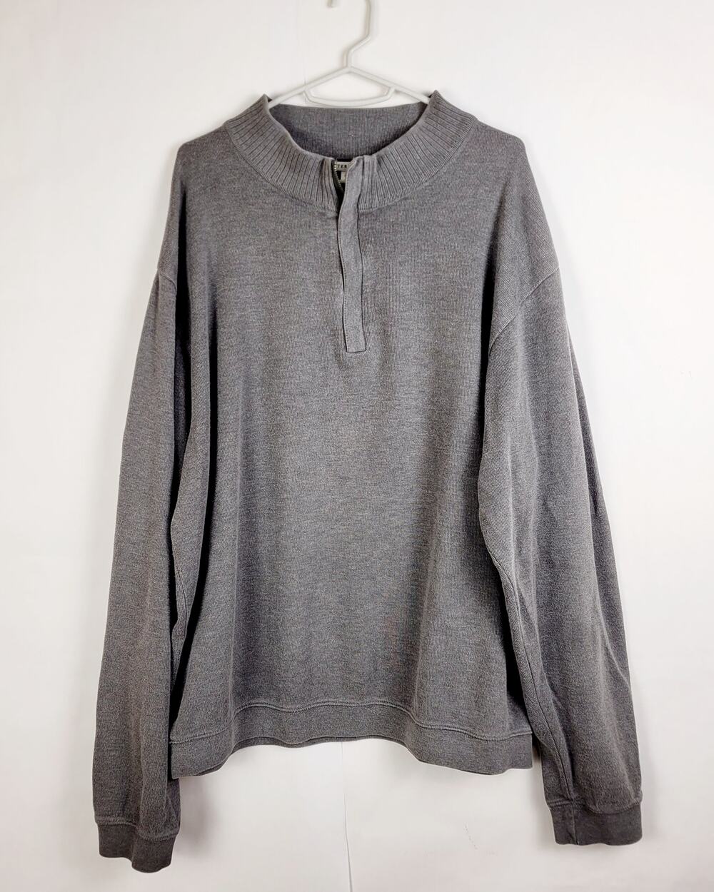 Cutter and Buck grey Supima cotton quarter zip long sleeve sweatshirt Size XL